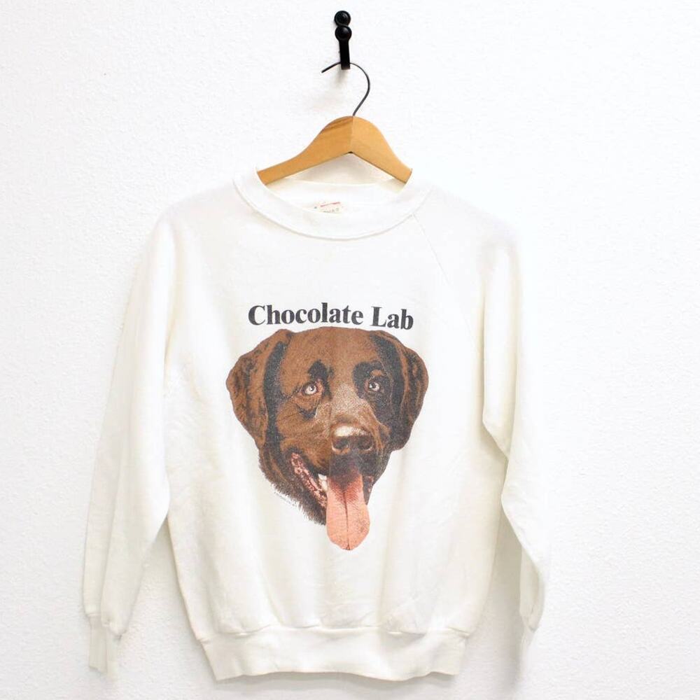 Vintage Chocolate Lab Labrador Retriever Dog Sweatshirt Medium